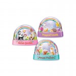3 x Glitter Rainbow Snow Domes