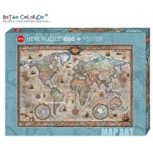 MAP ART RETRO WORLD - PUZZLE + POSTER