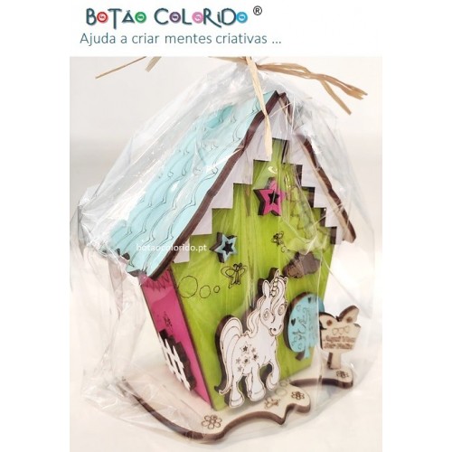 Mealheiro - Unicórnio verde/rosa